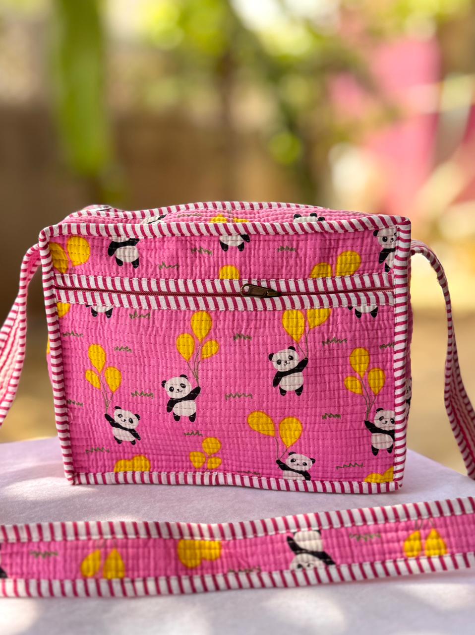 Pink animal printed Sling Bag