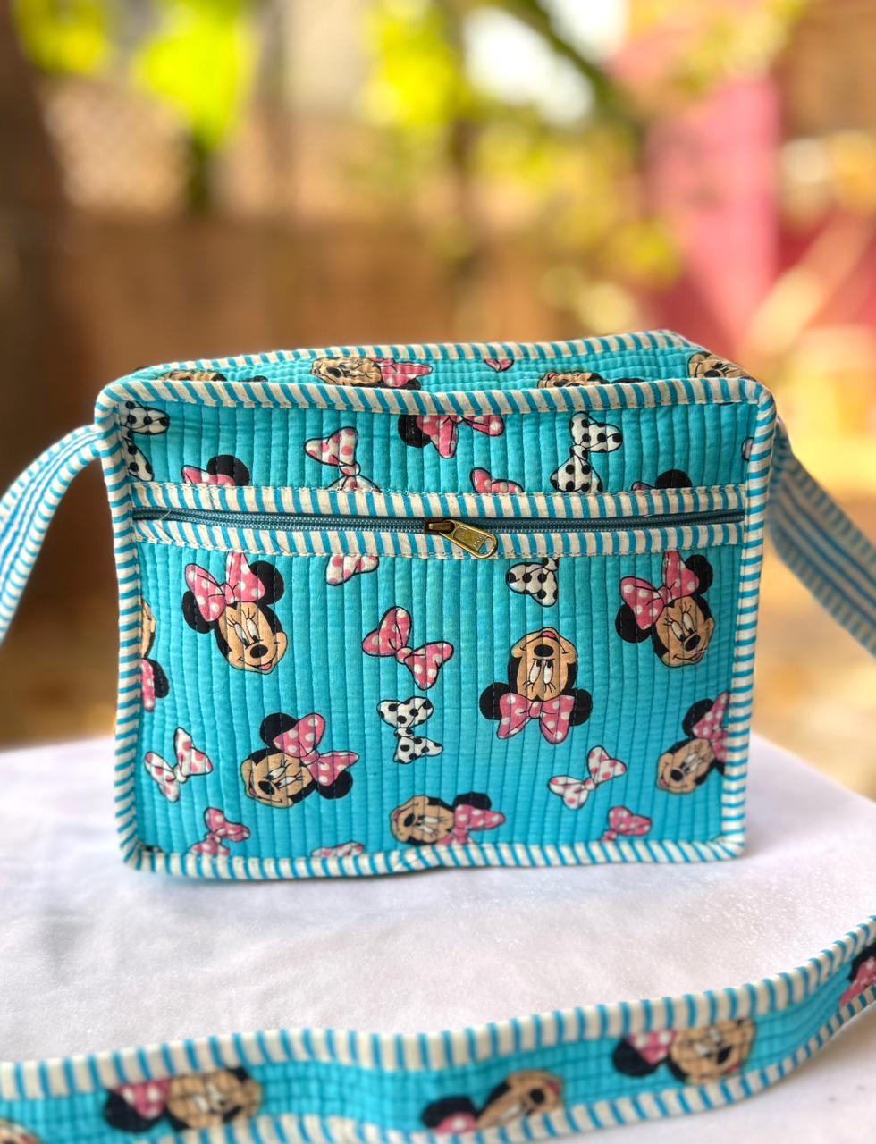 Blue Quilted Sling Bag