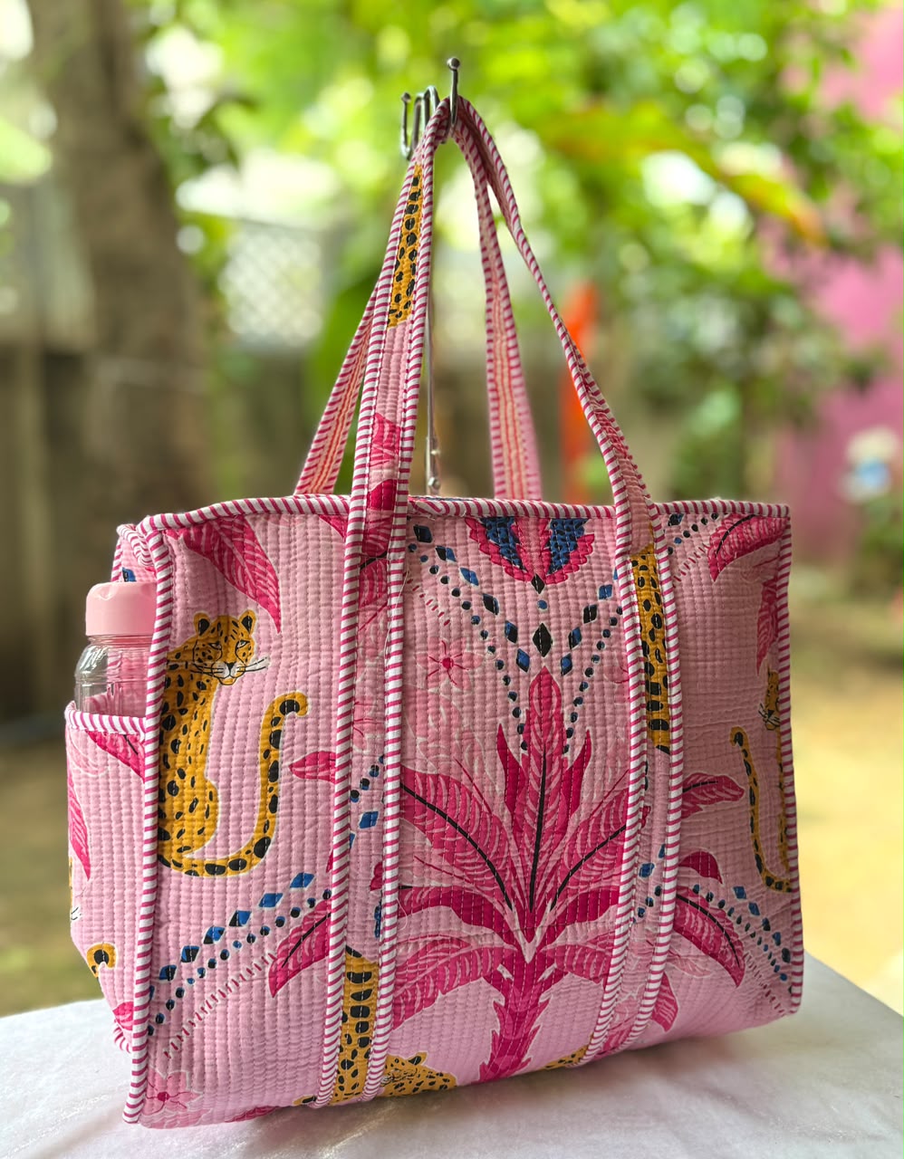 Floral cotton Quilted Tote bag