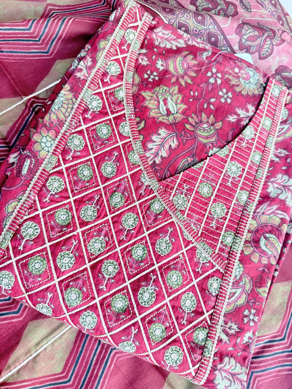 Mehroon Printed Cotton Suit for women - Image 2