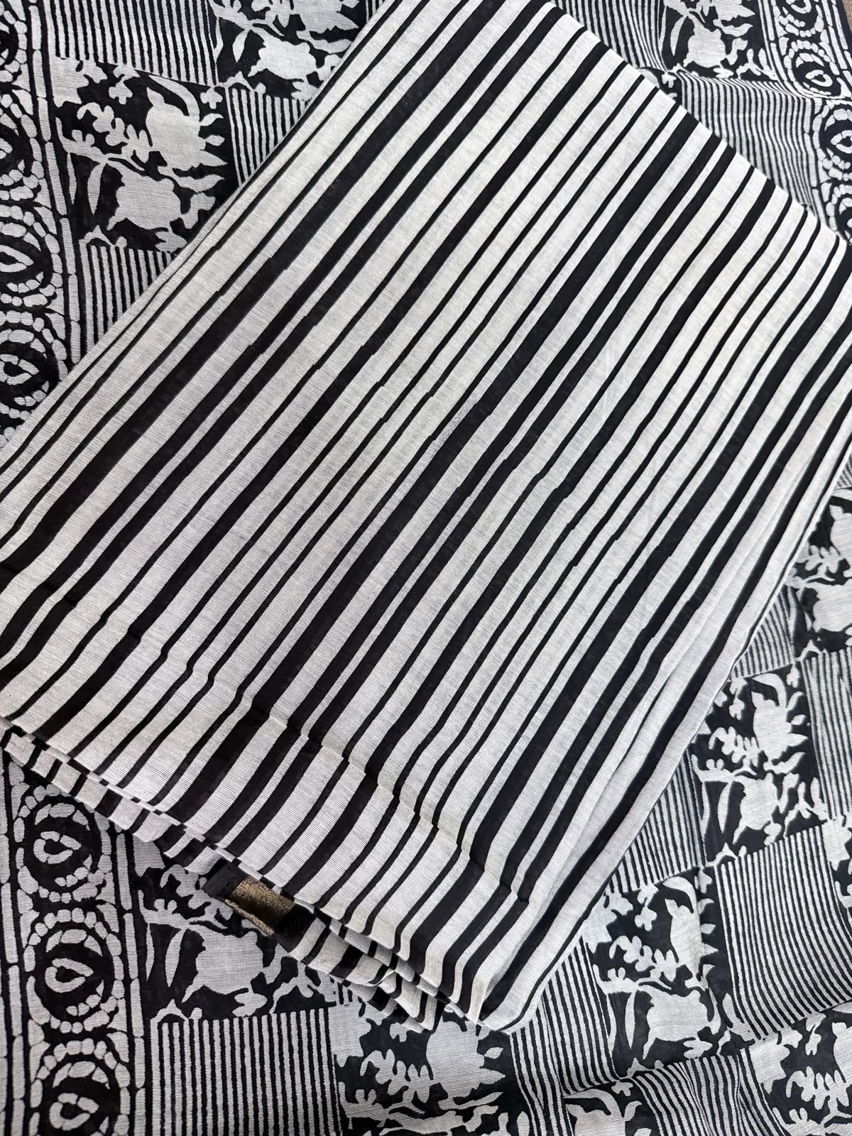 Black Stripes Maheshwari Suit