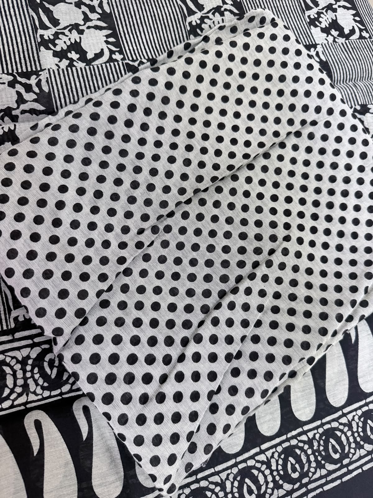 Black Polka dots Maheshwari Suits - Image 2