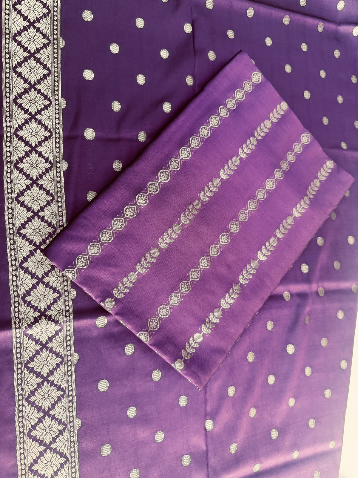 Purple Banarasi Silk Suit with Zari